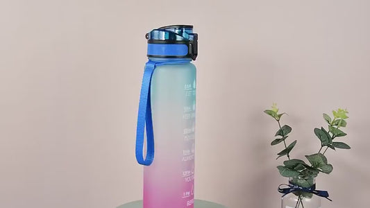 1L Tritan Water Bottle With Time Marker Bounce Cover Motivational Water Bottle Cycling Leakproof Cup For Sports Fitness Bottles