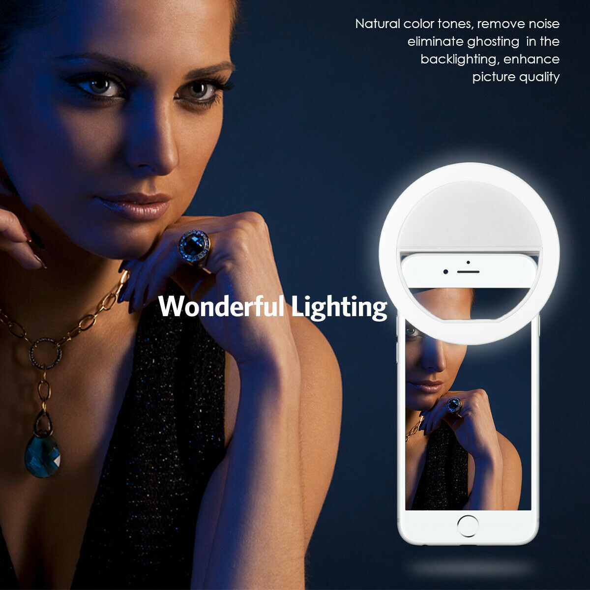 Portable Selfie Ring Light Phone Flash Fill Light LED Camera Clip-on Phone Selfie Lamp Video Light Enhancing Up USB Rechargeable