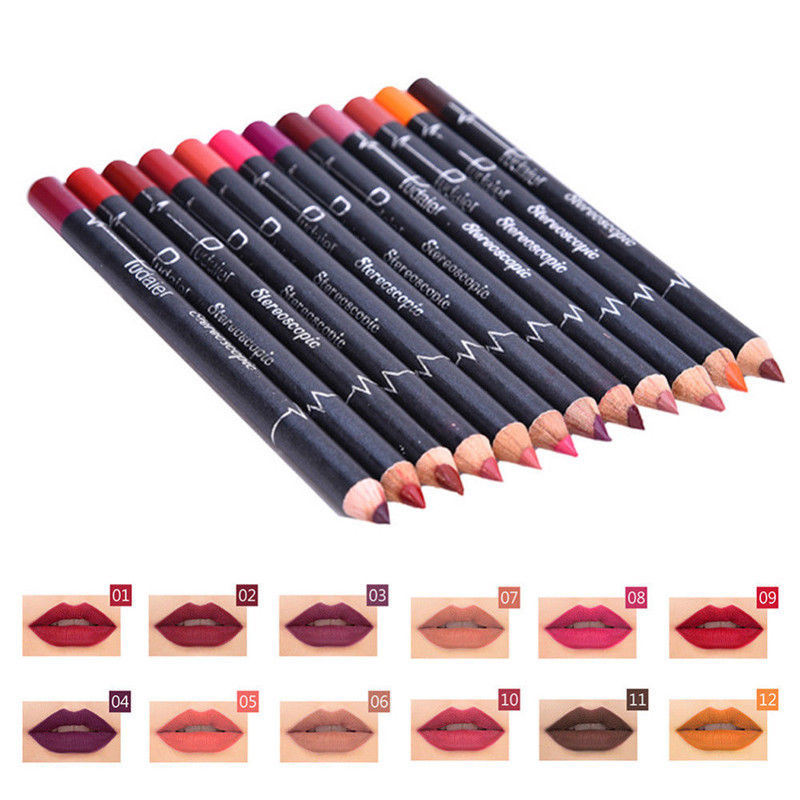 6 or 12Pcs/Set Waterproof Pencil Lipstick Set