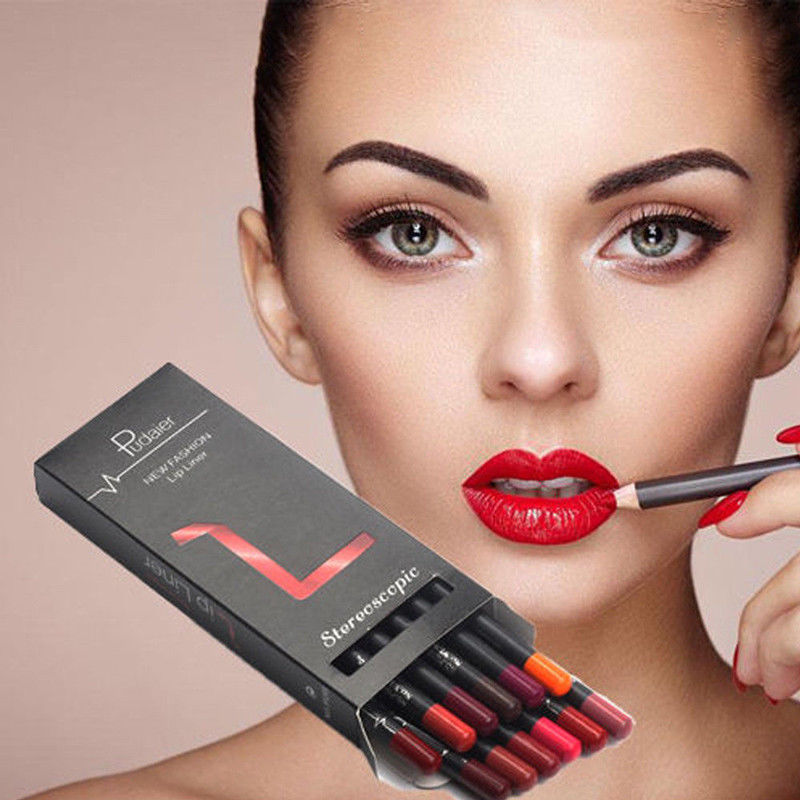 6 or 12Pcs/Set Waterproof Pencil Lipstick Set