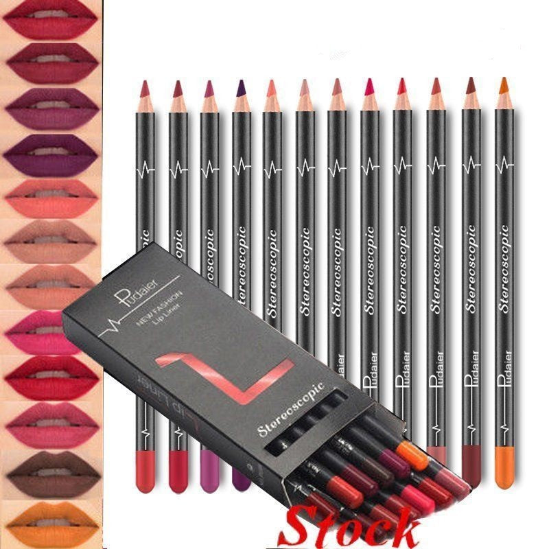 6 or 12Pcs/Set Waterproof Pencil Lipstick Set